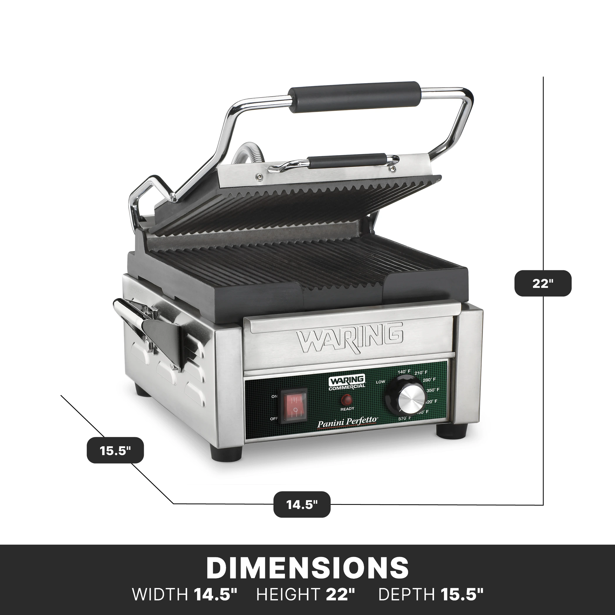 Ribbed Panini Grill, 9.75" x 9.25"